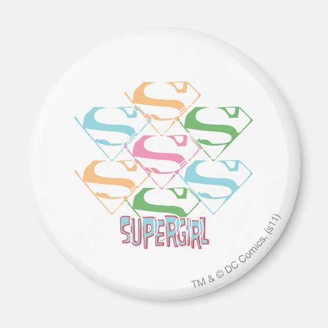 Logo-Collage von Supergirl Pastel Magnet (Vorne)