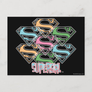 Logo-Collage von Supergirl Pastel Postkarte