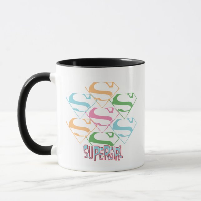 Logo-Collage von Supergirl Pastel Tasse (Links)
