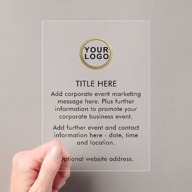 Logo Corporate Business Event Marketing Acryleinladungen (Insitu (Handheld))