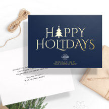 Logo Corporate Elegant Navy Blue Weihnachtsglückli