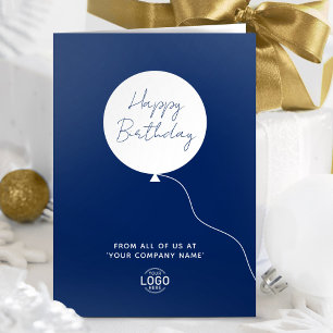 Logo Corporate Navy Blue Balloon Geburtstag Karte