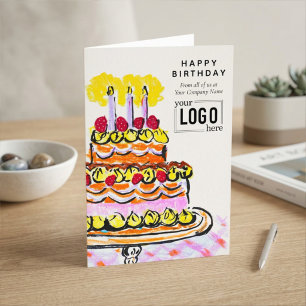 Logo Corporate Orange Pink Künstlerische Kuchengeb Karte