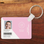 Logo Corporate Pink Mitarbeiter Foto ID Mitarbeite Schlüsselanhänger<br><div class="desc">Berufliches Corporate Employee Foto ID Employee Lanyards in Pink</div>