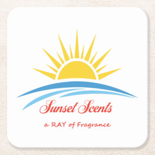 Logo-Coster für Sonnenuntergänge Rechteckiger Pappuntersetzer