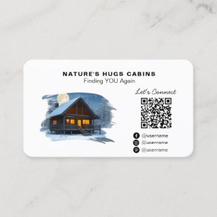 *~* Logo Cottage Lodge Cabin Rental AP49 QR Visitenkarte