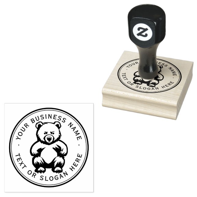Logo "Custom Business" Groß Gummistempel (Stempel)