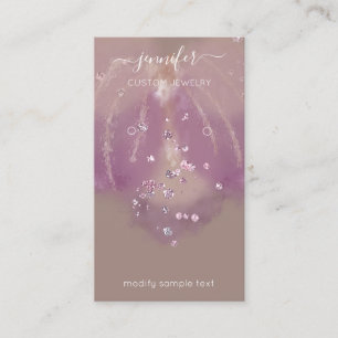 Logo Custom Jewelcard Social Crystals Florals Visitenkarte