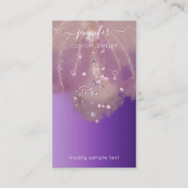 Logo Custom Jewelcard Social Lila Florals Visitenkarte