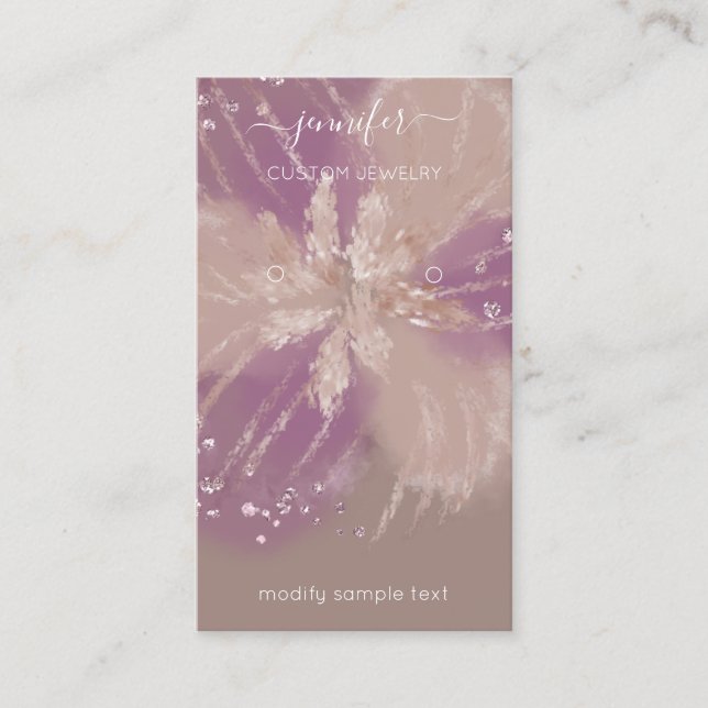 Logo Custom Jewelcard Social Media Floral Rose Visitenkarte (Vorderseite)