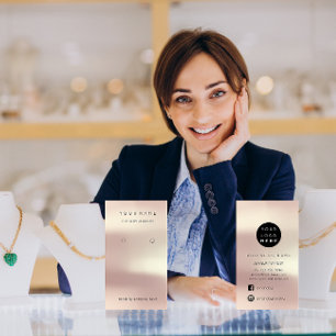 Logo Custom Jewelcard Social Media Rose Visitenkarte