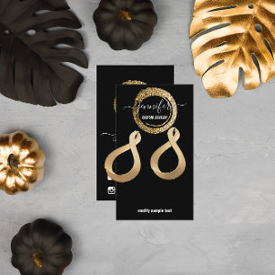 Logo Custom Juwelier Card Social Media Black Golde Visitenkarte
