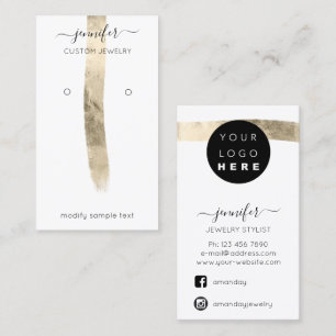 Logo Custom Juwelier Card Social Media Gold Paint Visitenkarte
