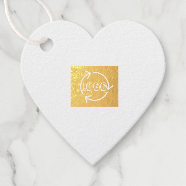 Logo Custom Text Heft Gold Foil Funke Tag (Vorderseite)