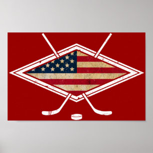 Logo der American Hockey Flag Poster