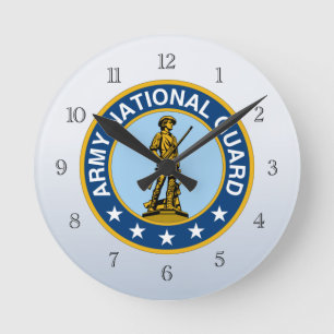 Logo der Army National Guard Runde Wanduhr