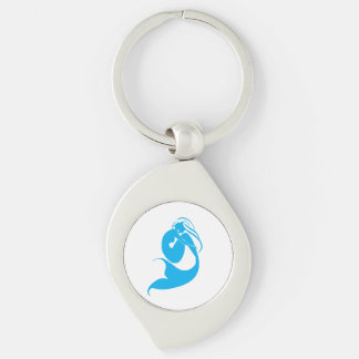 Logo der Blue Mermaid-Silhouette Schlüsselanhänger