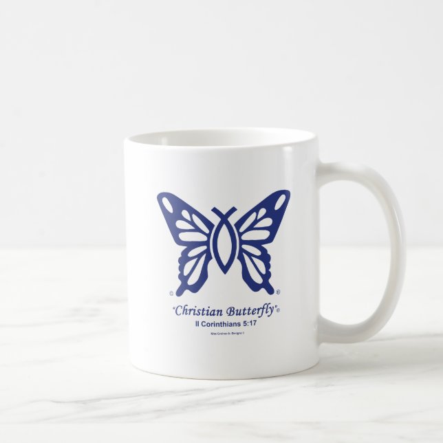 Logo "der christlicher Schmetterlings-" Kaffeetasse (Rechts)