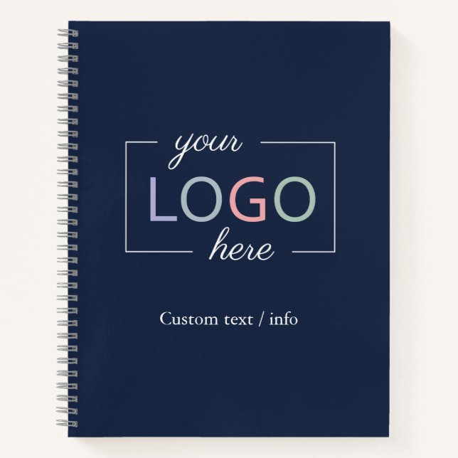 Logo der Custom Business Company Navy Blue Noteboo Notizbuch (Vorderseite)