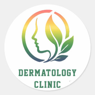 🌿 Logo der Dermatologie-Klinik Hautpflegezentrum  Runder Aufkleber