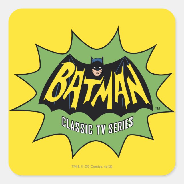 Logo der Fernsehserie Batman Classic Quadratischer Aufkleber (Vorderseite)