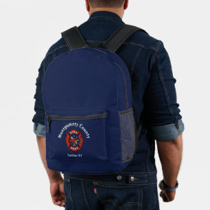 Logo der Feuerabteilung Custom Blue Bedruckter Rucksack