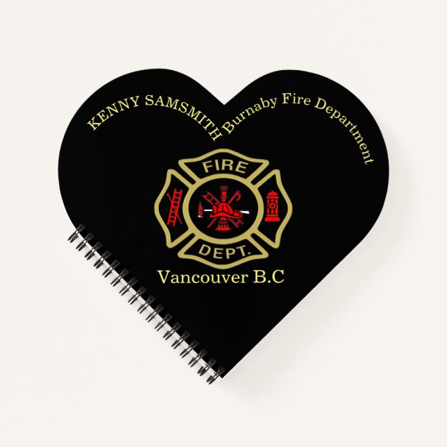 Logo der Feuerabteilung Gold und Back-Abzeichen Notizbuch (Vorderseite)