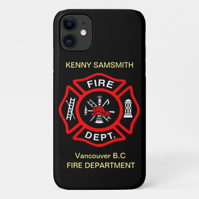 Logo der Feuerabteilung Schwarz-Rot-Abzeichen11 Case-Mate iPhone Hülle (Rückseite)