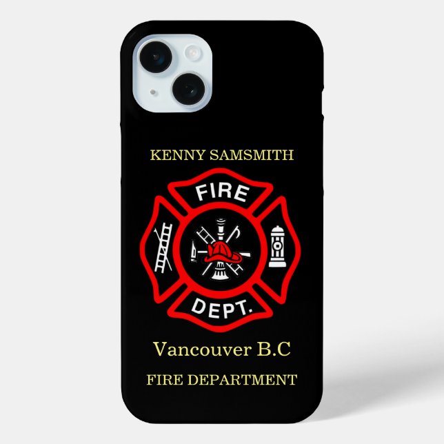 Logo der Feuerabteilung Schwarz-Rot-Abzeichen11 Case-Mate iPhone Hülle (Rückseite)