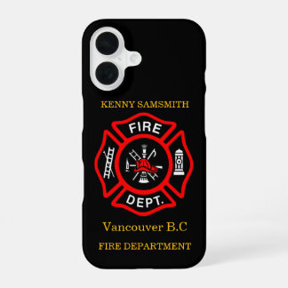 Logo der Feuerabteilung Schwarz-Rot-Abzeichen11 iPhone 16 Hülle