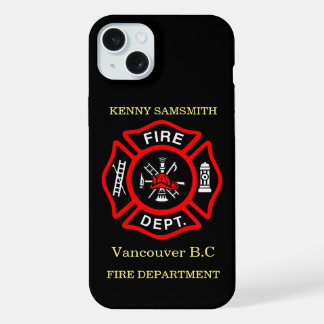 Logo der Feuerabteilung Schwarz-Rot-Abzeichen11 iPhone 15 Plus Hülle