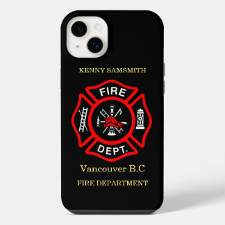 Logo der Feuerabteilung Schwarz-Rot-Abzeichen11 iPhone 14 Plus Hülle