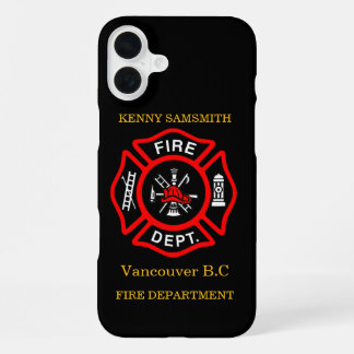 Logo der Feuerabteilung Schwarz-Rot-Abzeichen11 iPhone 16 Plus Hülle
