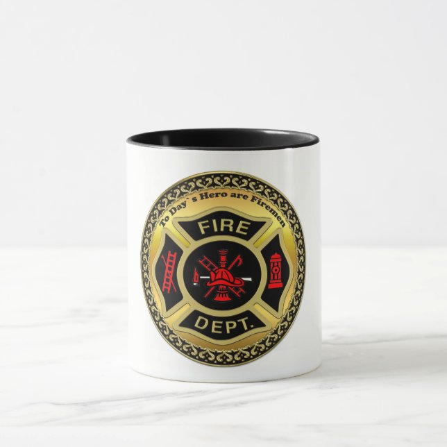 Logo der Feuerwehr "Black and Gold"-Abzeichen Tasse (Zentrum)