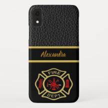 Logo der Feuerwehr Gold und Abzeichen