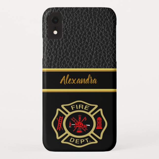 Logo der Feuerwehr Gold und Abzeichen Case-Mate iPhone Hülle (Rückseite)
