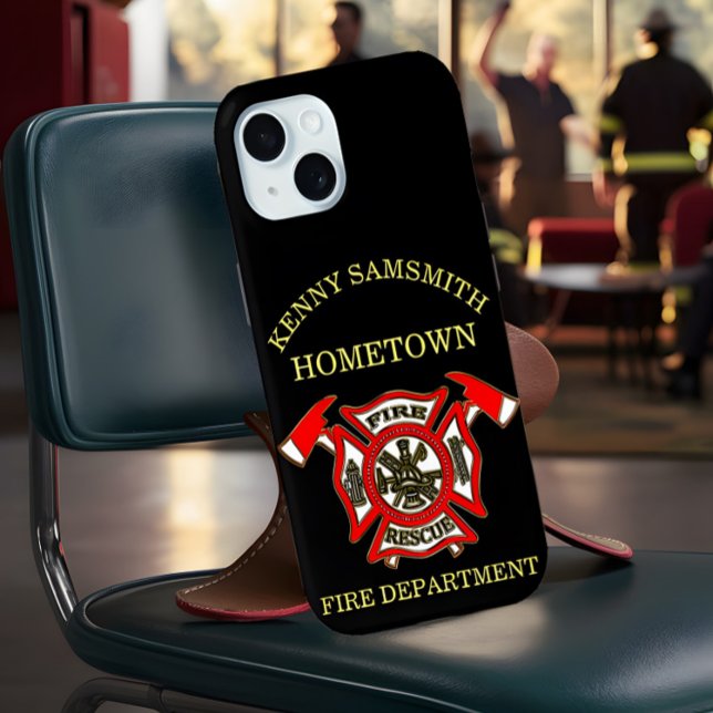 Logo der Feuerwehr Gold und Rotes Abzeichen Case-Mate iPhone Hülle (Von Creator hochgeladen)