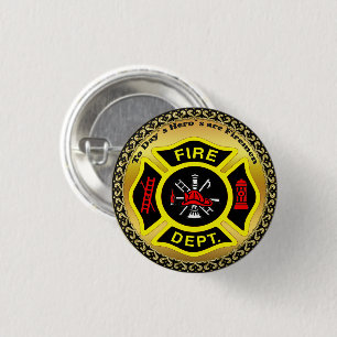 Logo der Feuerwehr Schwarz-Gelb-Abzeichen Button