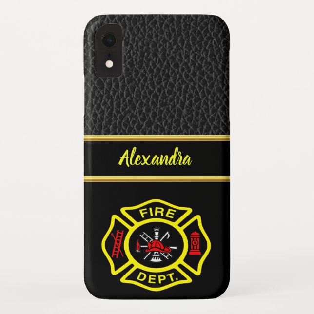 Logo der Feuerwehr Schwarz-Gelb-Abzeichen Case-Mate iPhone Hülle (Rückseite)