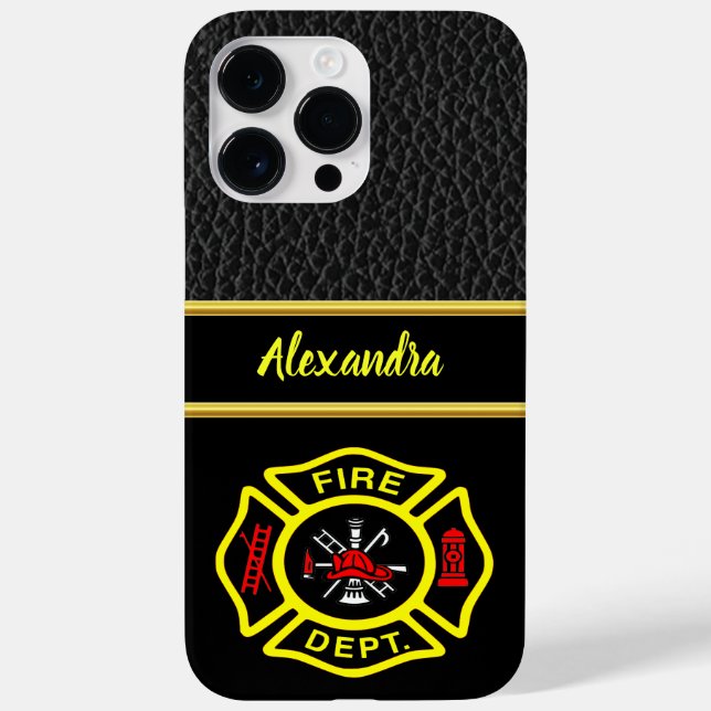 Logo der Feuerwehr Schwarz-Gelb-Abzeichen Case-Mate iPhone Hülle (Rückseite)