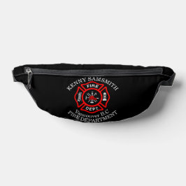 Logo der Feuerwehr Schwarzes und Rotes Abzeichen Bauchtasche