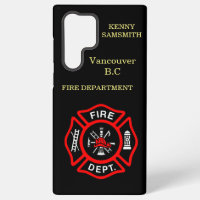 Logo der Feuerwehr Schwarzes und Rotes Abzeichen