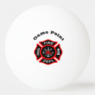 Logo der Feuerwehr Schwarzes und Rotes Abzeichen Tischtennisball