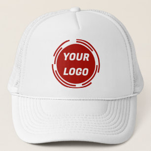 Logo der Firma CUSOMIZABLE, rot und weiß Truckerkappe