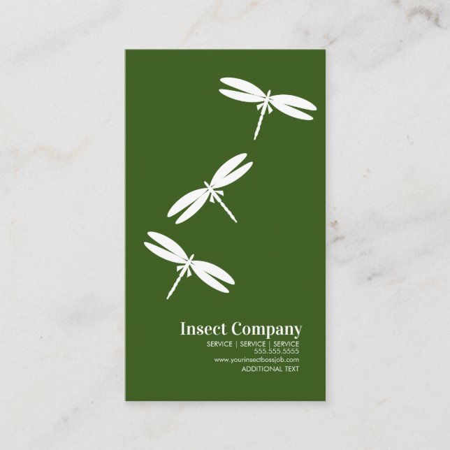 Logo der Firma Dragonfly Pest Kontrolle Green Visitenkarte (Vorderseite)