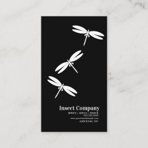 Logo der Firma Dragonfly Pest Kontrolle Schwarz-we Visitenkarte