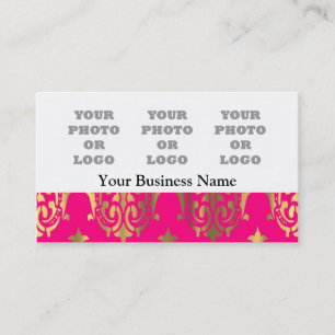 Logo der Firma für hellrosa und goldfarbene Damask Visitenkarte