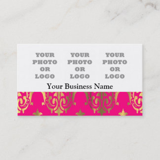 Logo der Firma für hellrosa und goldfarbene Damask Visitenkarte