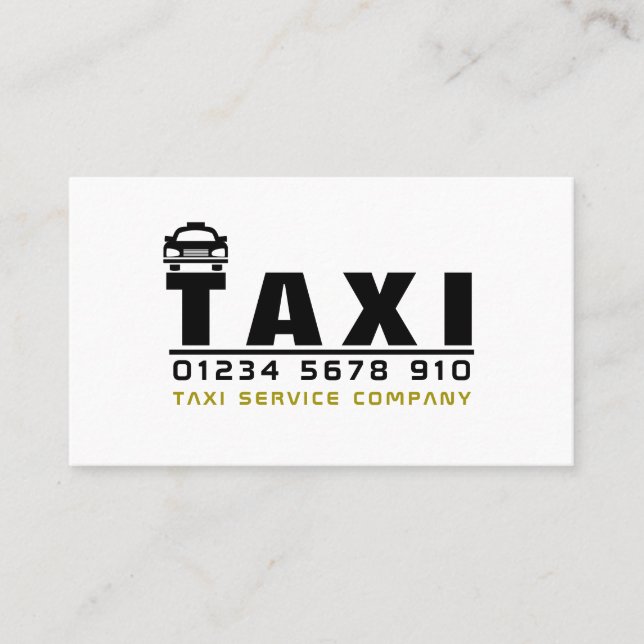 Logo der Firma Taxi, Preisliste Visitenkarte (Vorderseite)