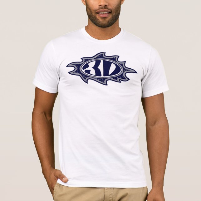 Logo der Flammen-3d T-Shirt (Vorderseite)